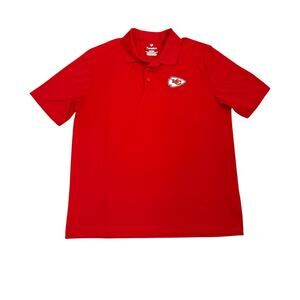 Fanatics NFL Kansas City Chiefs Red Dri Fit Athletic Polo Shirt Size Men's XL
